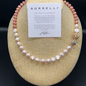 Sorrelli Pink beads and Freshwater Pearl Necklace